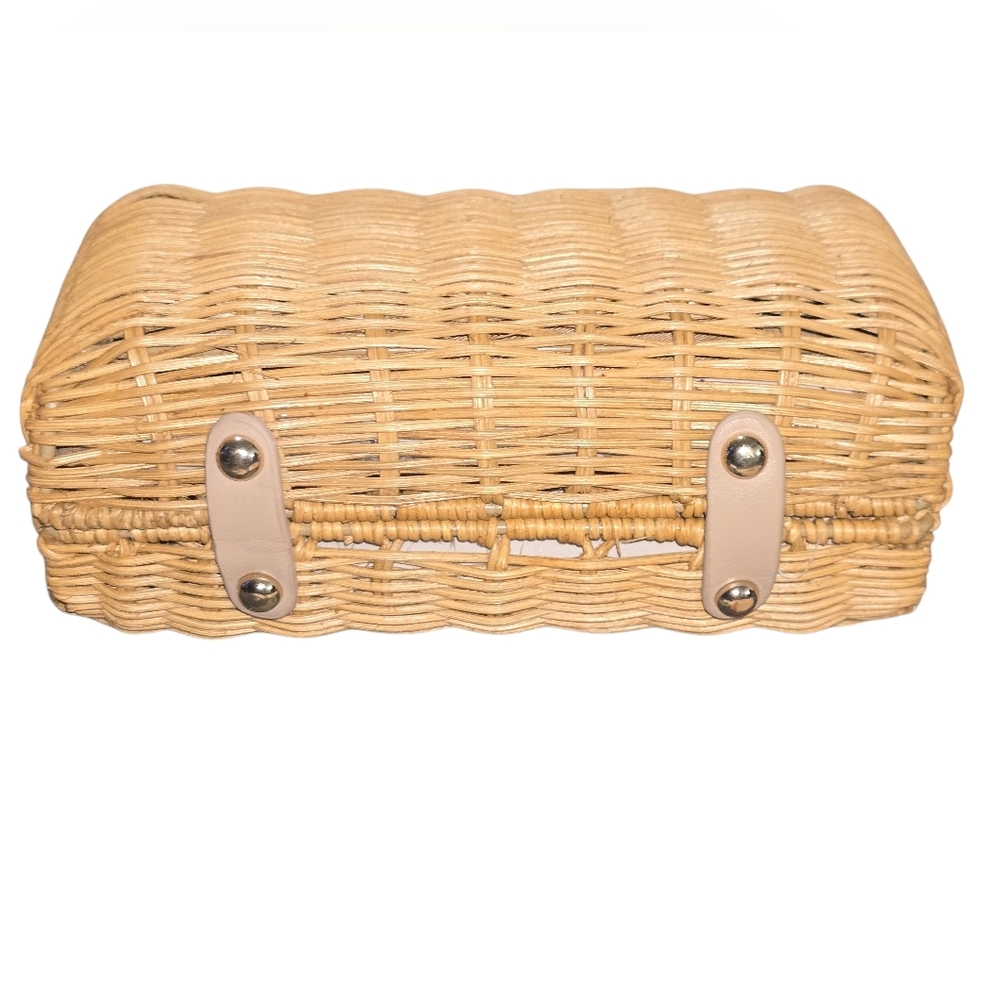 BTB Page Clutch Woven Straw Resin Strap 5x8x3 Handbag Purse NWT - Picture 5 of 8